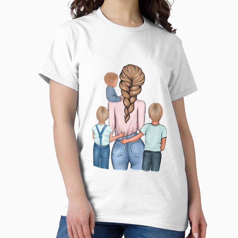 Mother with 3 sons, Mother’s Day by anhelinaart T-Shirts, Hoodie, Sweatshirt | BlankRebels.com (Image 2)