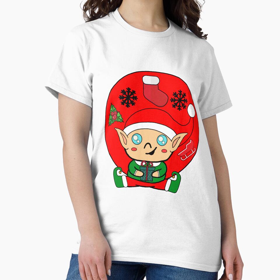 Kawaii Christmas Elf's Holiday Gift by GarnersDesigns