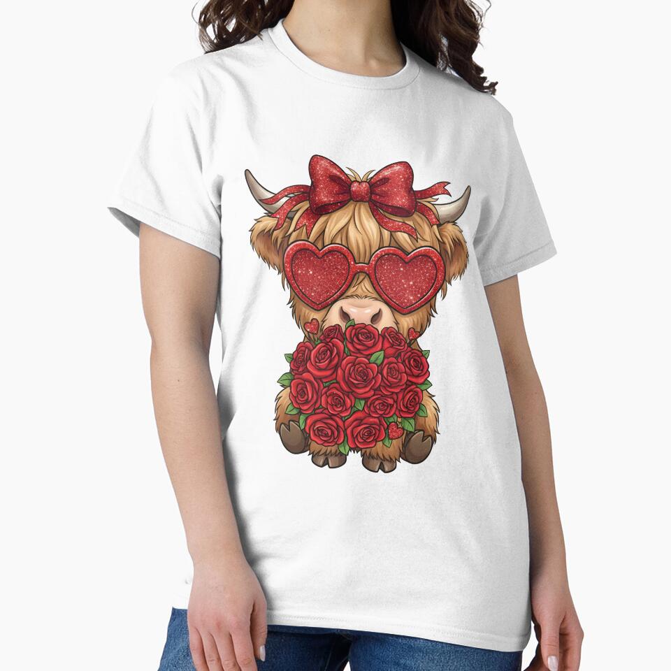 Valentine Highland Cow Heart Sunglasses Valentine by KroghDs T-Shirts, Hoodie, Sweatshirt | BlankRebels.com (Image 2)