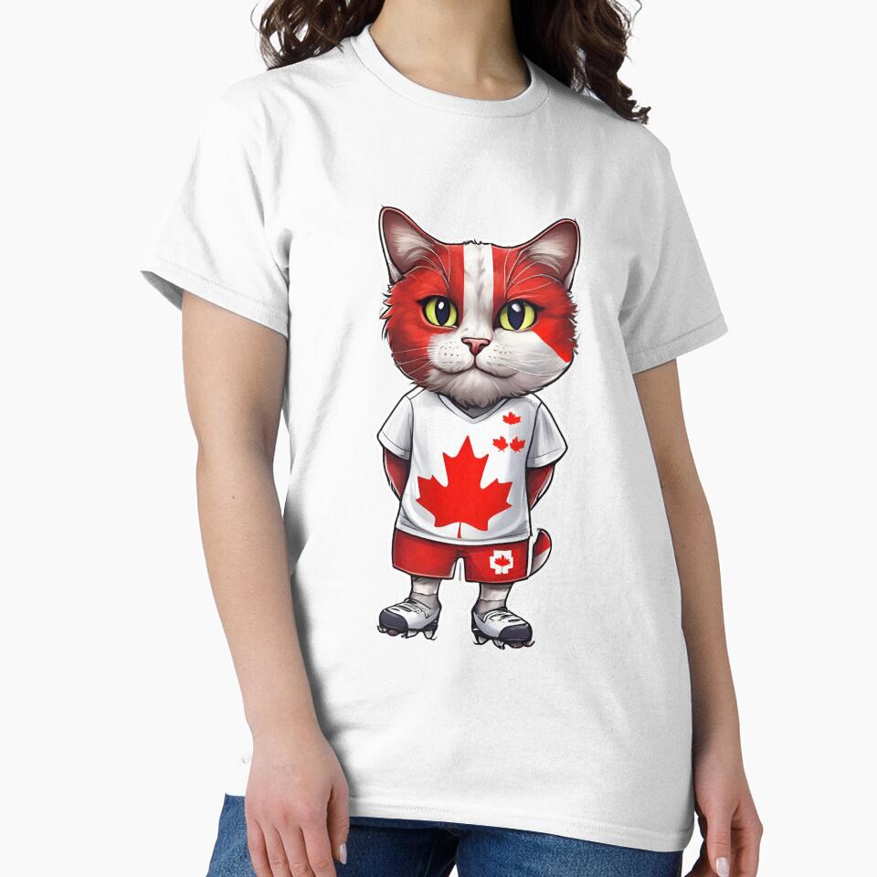 CANADA Sports Team: a Cat wearing colours of Canadian Flag D09 by PerfectDay2Play