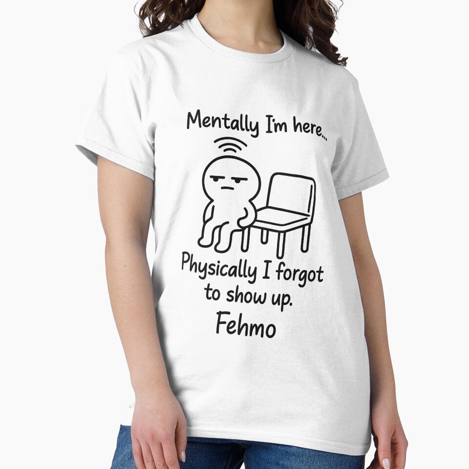Fehmo – Mentally Present, Physically Missing (Minimalist Line Art) by fehmoofficial T-Shirts, Hoodie, Sweatshirt (Image 2)