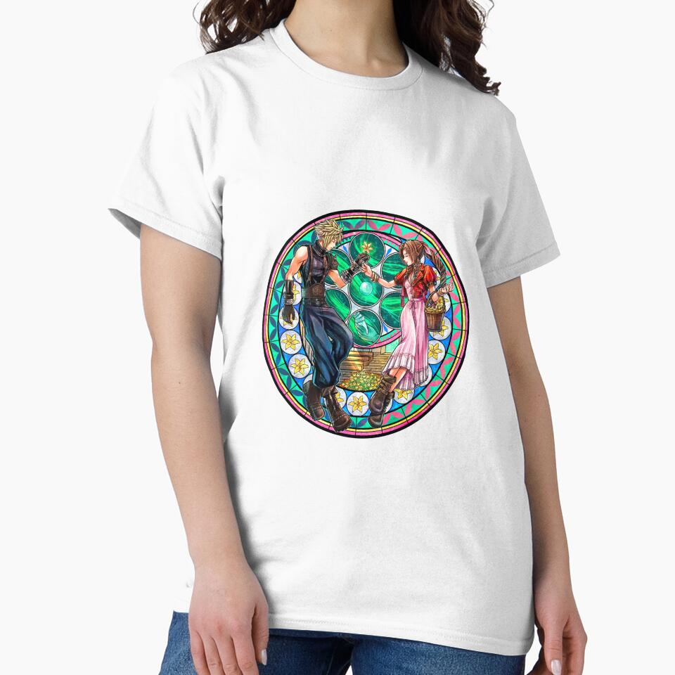 Cloud and Aerith Stained Glass by Lali-Holley T-Shirts, Hoodie, Sweatshirt | BlankRebels.com (Image 2)