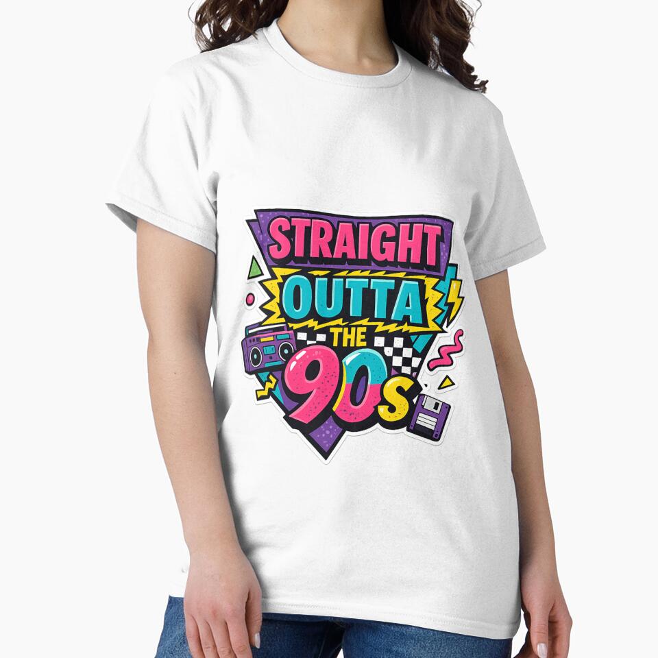 Straight Outta the 90s Retro Nostalgia Sticker | 90s Vibes Vintage Design by TOT-SA0 T-Shirts, Hoodie, Sweatshirt (Image 2)