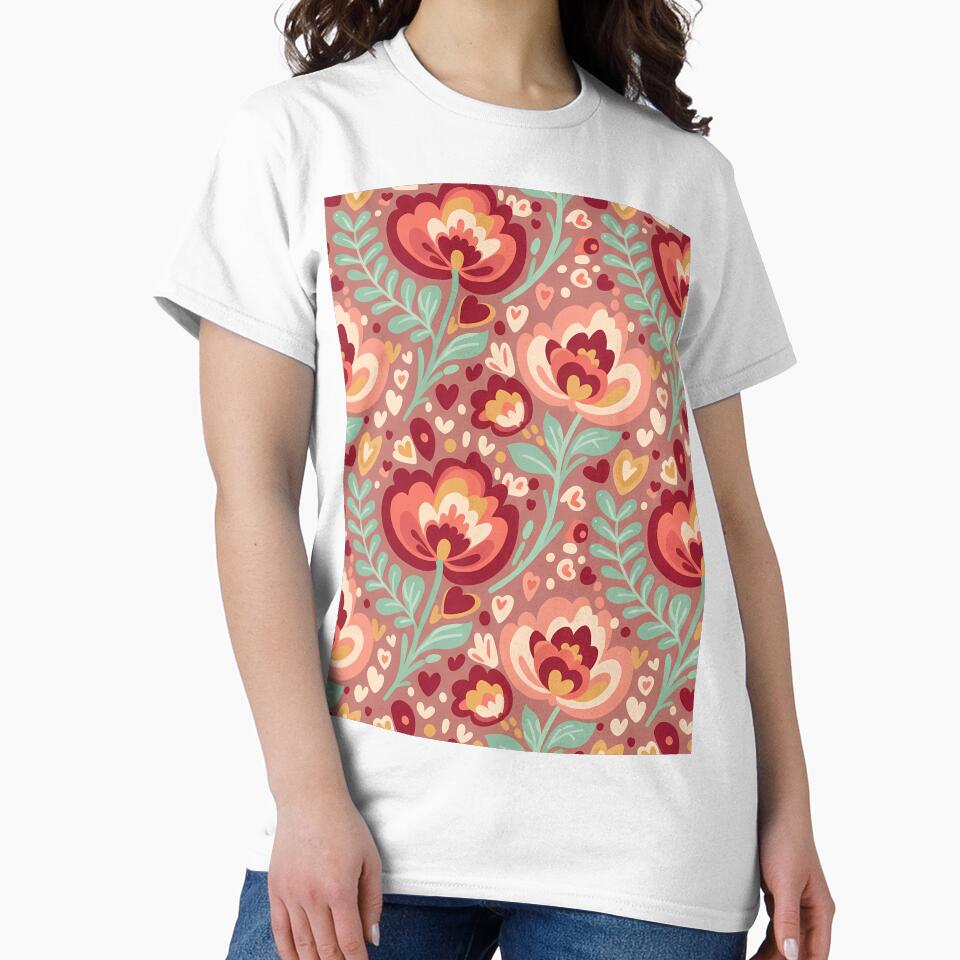 Folk Art Floral Harmony – Seamless Scandinavian Folk Art Pattern by heidiannemorris © by FOLK ART FUSION by... (Image 2)