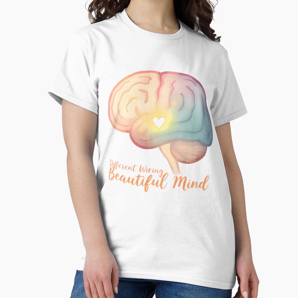 “Different Wiring, Beautiful Mind” Pastel Brain – Inspiring Neurodiversity Acceptance Design by PureBrain... (Image 2)