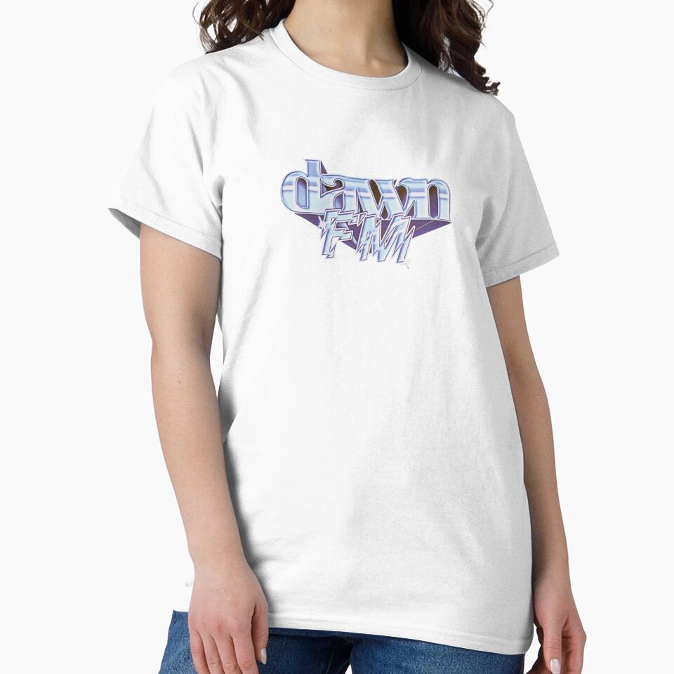The Weeknd Dawn FM Fan Art Logo – Retro Chrome Music Design by Novaque T-Shirts, Hoodie, Sweatshirt (Image 2)