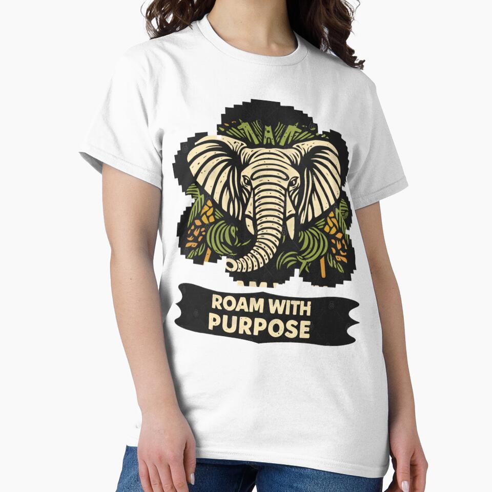 African Elephant Streetwear Art  Purposeful Roaming Spirit by SavannaStrikes T-Shirts, Hoodie, Sweatshirt (Image 2)