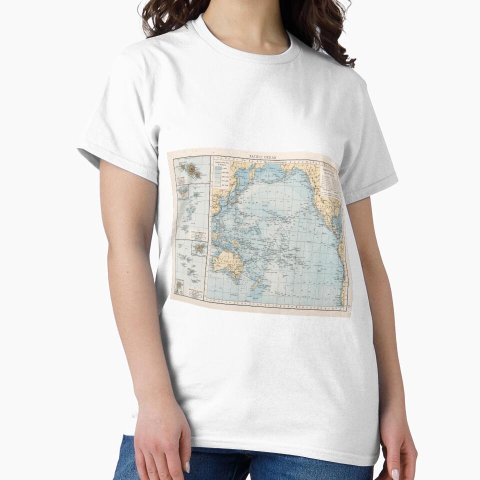 Vintage Map of the Pacific Ocean (1900) by BravuraMedia T-Shirts, Hoodie, Sweatshirt | BlankRebels.com (Image 2)