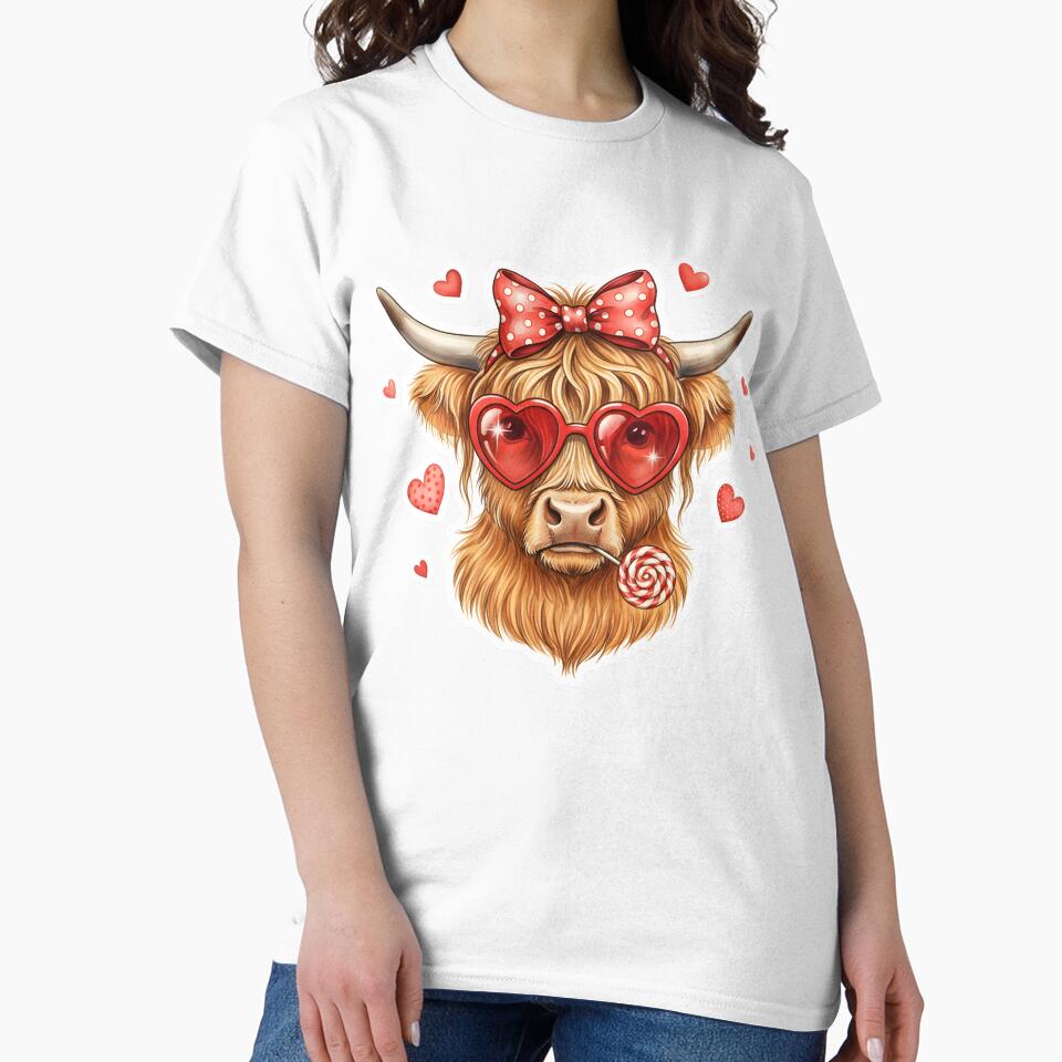 Highland Cow, Valentine Coquette, Valentine's Day, Retro Valentine, Valentine Heart by DesignDenDo ⭐⭐⭐⭐⭐... (Image 2)