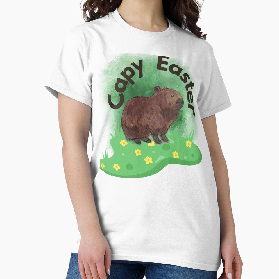 Capy Easter Yellow Flowers Capybara Easter T-Shirts, Hoodie, Sweatshirt