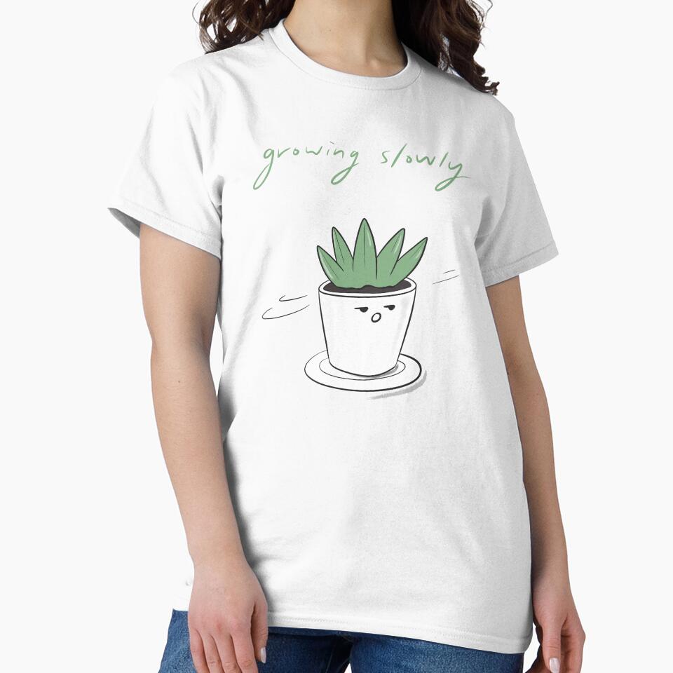 Growing Slowly – Hand-drawn Plant Doodle by mintmono-studio T-Shirts, Hoodie, Sweatshirt | BlankRebels.com (Image 2)