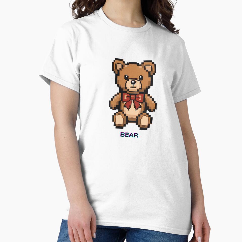 Pixel Bear – Cute Retro 8-Bit Teddy Bear Art by Kstyle93 T-Shirts, Hoodie, Sweatshirt | BlankRebels.com (Image 2)