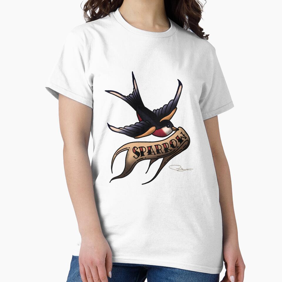 Vintage Sparrow Tattoo Art by Paul McDonald T-Shirts, Hoodie, Sweatshirt | BlankRebels.com (Image 2)