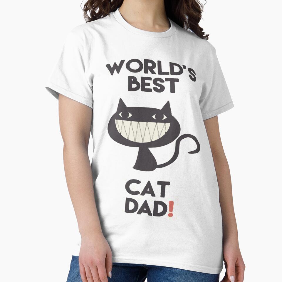 Funny Cat Dad Quotes - World's Best Cat Dad by Viktor Kabbach T-Shirts, Hoodie, Sweatshirt | BlankRebels.com (Image 2)