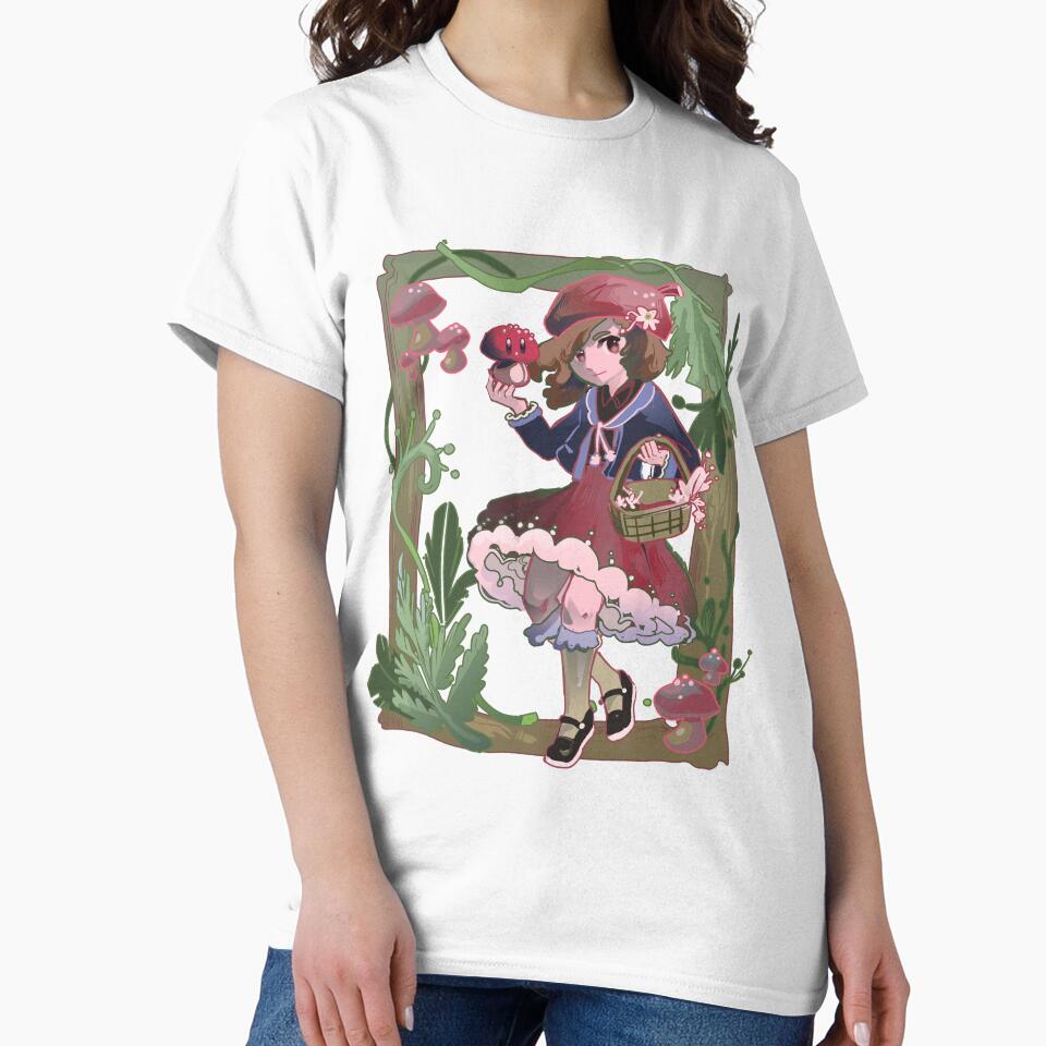 Cottagecore Mushroom Girl and Ferns by WormLasagna T-Shirts, Hoodie, Sweatshirt | BlankRebels.com (Image 2)