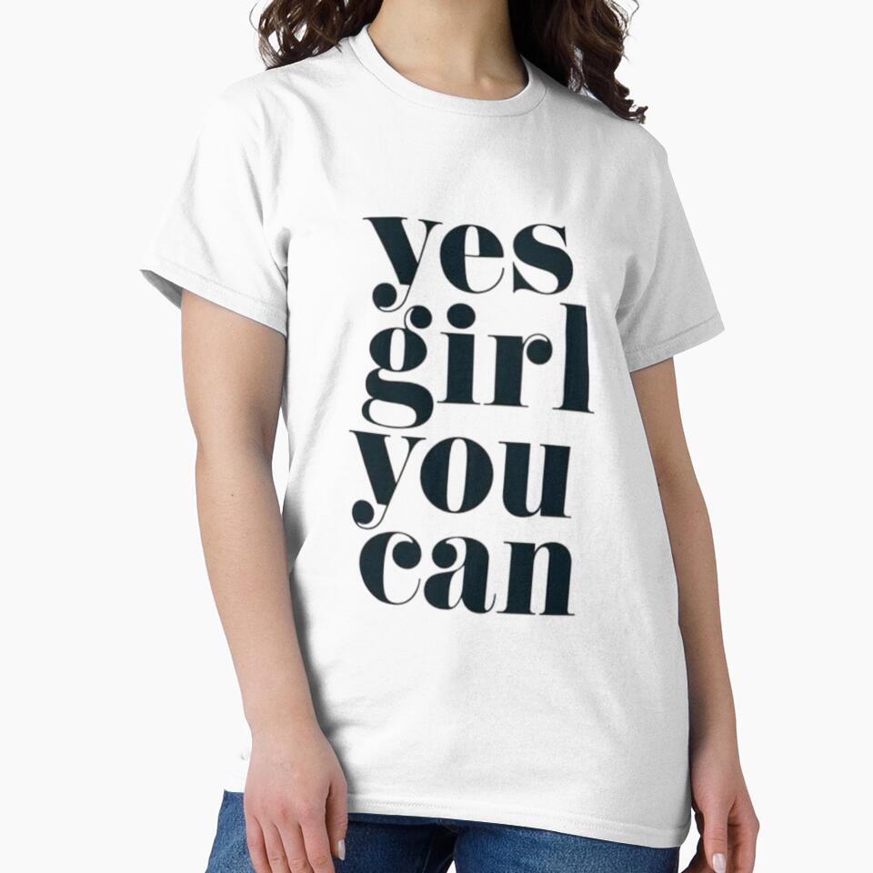 Yes Girl You Can Minimal Typography Quote by Just a Pixel T-Shirts, Hoodie, Sweatshirt | BlankRebels.com (Image 2)