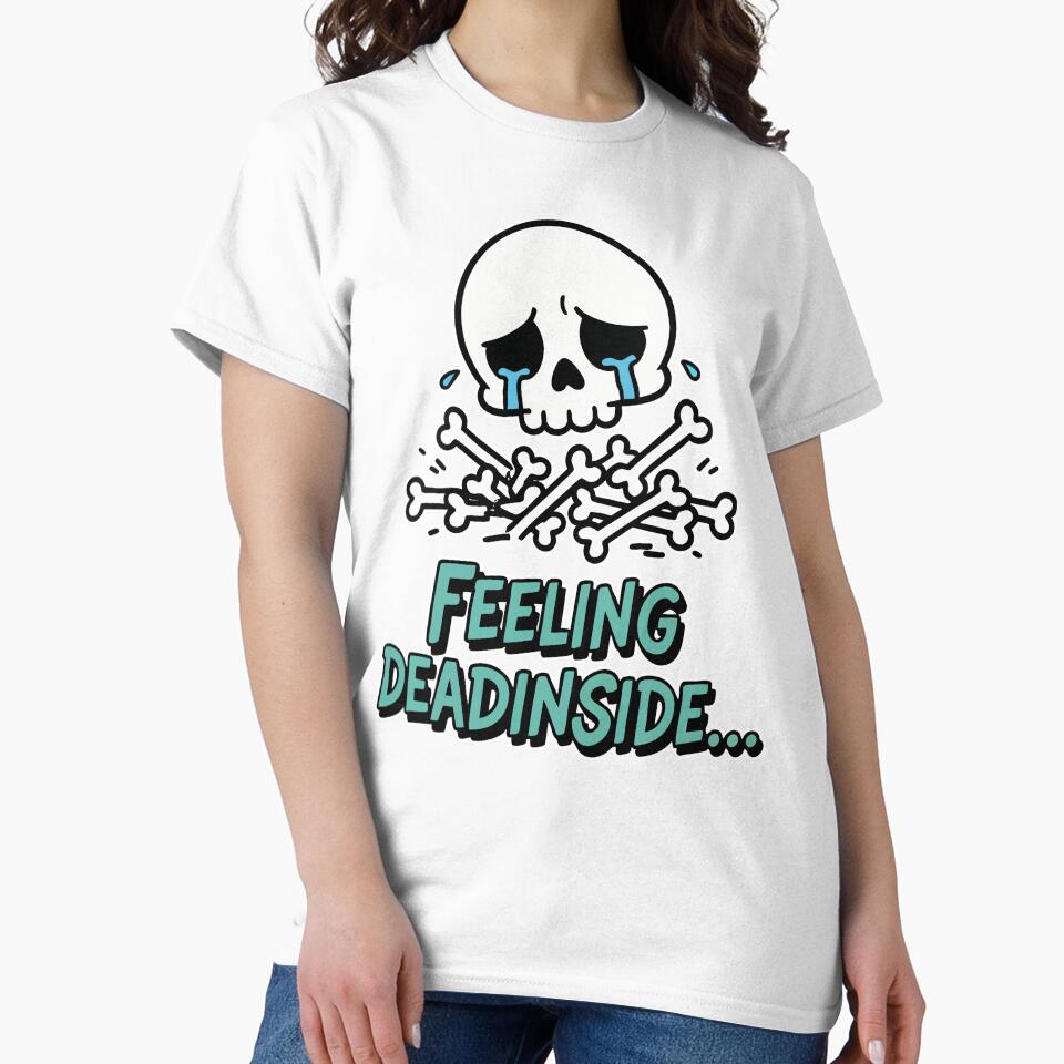 Feeling Dead Inside Crying Skull Cartoon by Taridesign