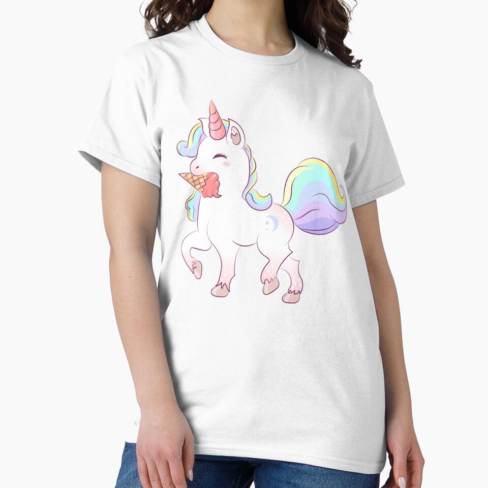Unicorn Eating Ice Cream - Kids Girls by OMGCutie T-Shirts, Hoodie, Sweatshirt | BlankRebels.com (Image 2)