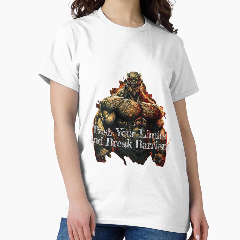 Push Your Limits and Break Barriers_Bodybuilding Fitness Gym Workout Exercise Merch Print Desgin by tengamerx... (Image 2)