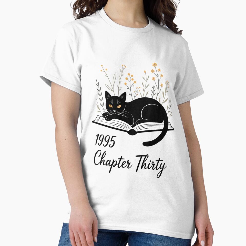 1995 Chapter Thirty Book Black Cat Lover 30th Birthday by TyraYoung T-Shirts, Hoodie, Sweatshirt | BlankRebels.com (Image 2)