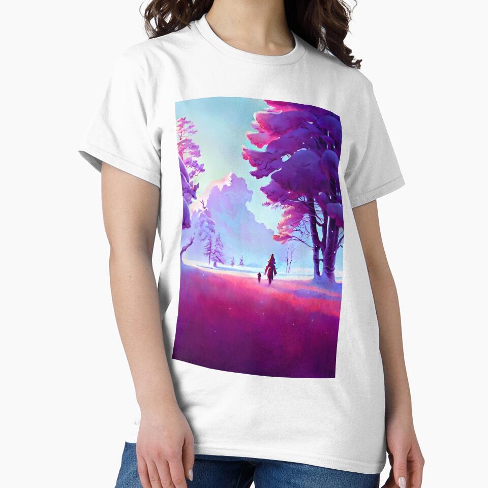 Anime Mom & Daughter Snowy Autumn Forest Landscape by Trendy-Now T-Shirts, Hoodie, Sweatshirt | BlankRebels.com (Image 2)