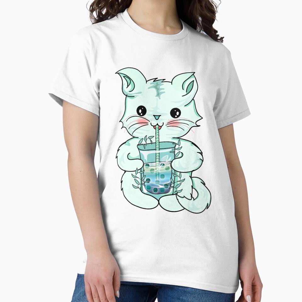 cat boba tea bubble l cat drinking boba by Bossin T-Shirts, Hoodie, Sweatshirt | BlankRebels.com (Image 2)