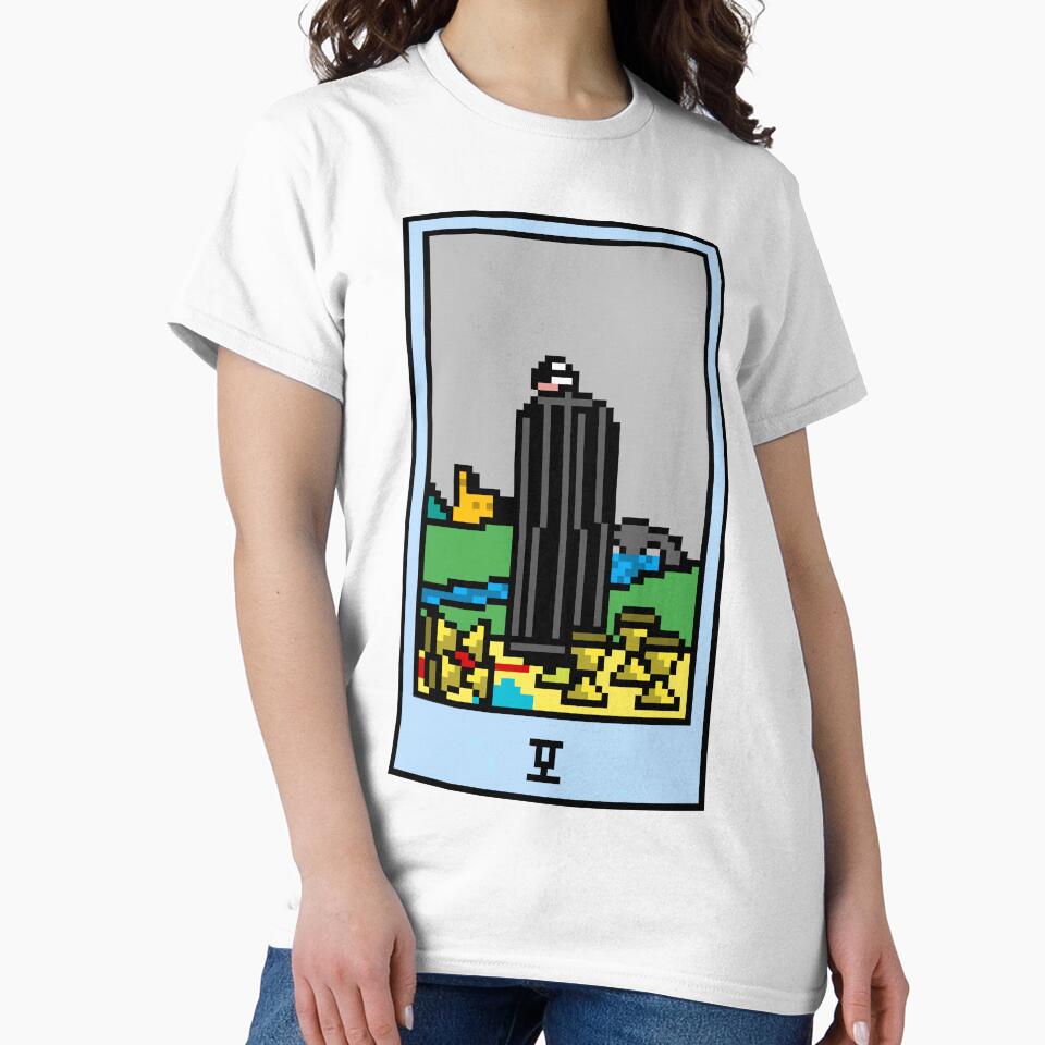 Wait, is this pixel art tarot? Yellow - Minor Arcana 'Five of Cups' (Design for T-shirt, stickers and other... (Image 2)