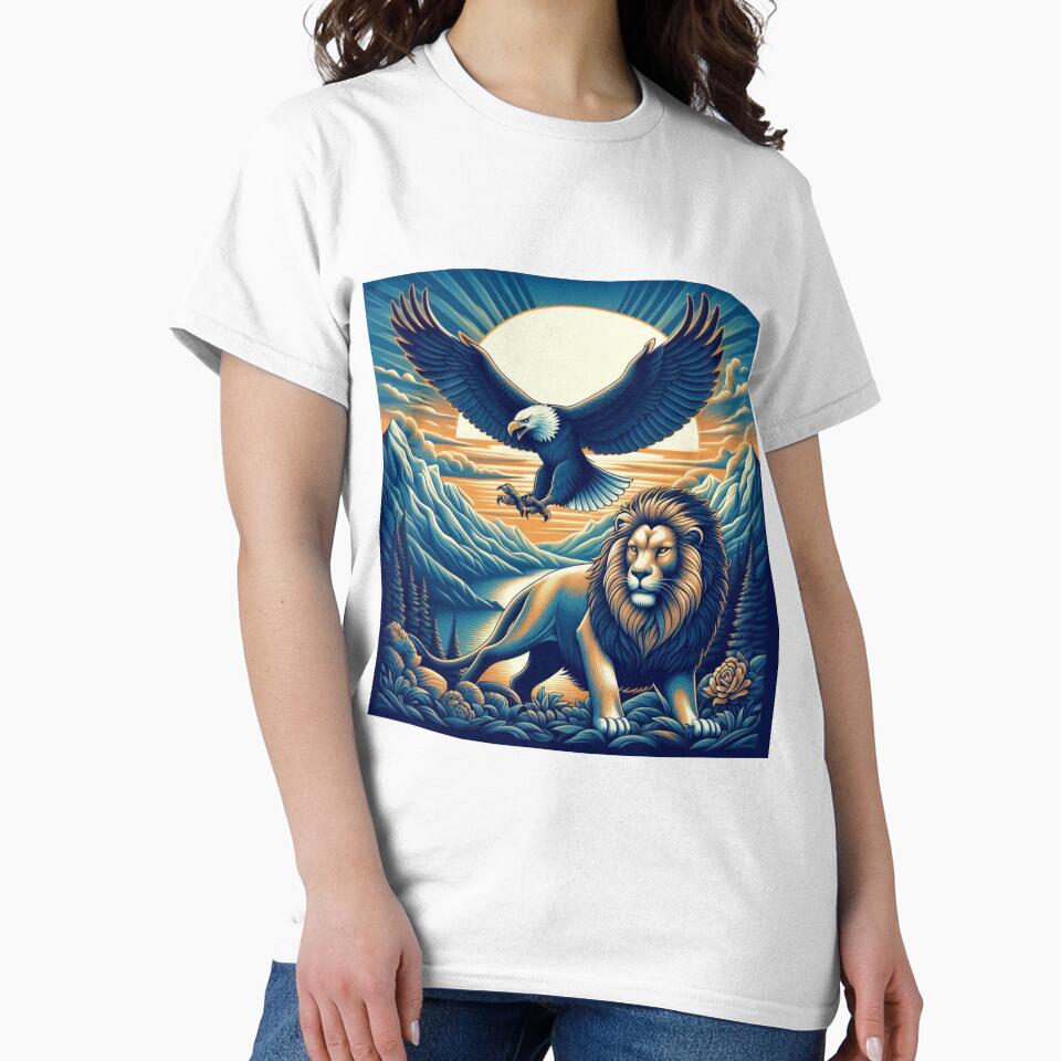 Eagle & Lion in Mountain by kharatsuchita T-Shirts, Hoodie, Sweatshirt | BlankRebels.com (Image 2)