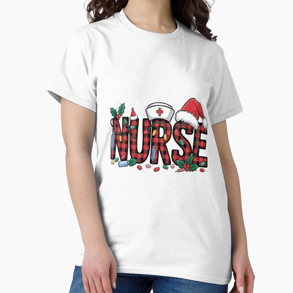 Nurse Santa Hat Reindeer Xmas Christmas Nurse by VladoZork T-Shirts, Hoodie, Sweatshirt | BlankRebels.com (Image 2)