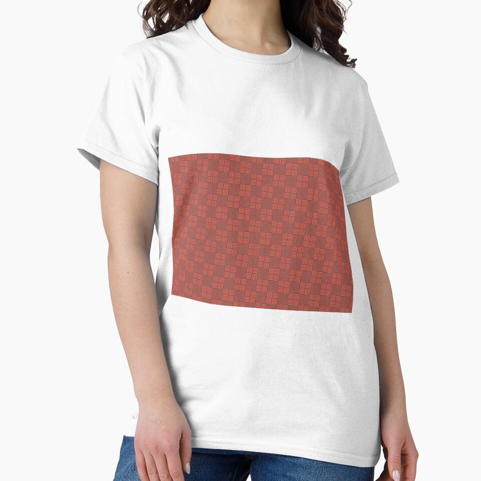 Test Red Geometric Pattern Tibentanian native Tribal Pattern Wallpapaer Print by Atheneadesign T-Shirts,... (Image 2)