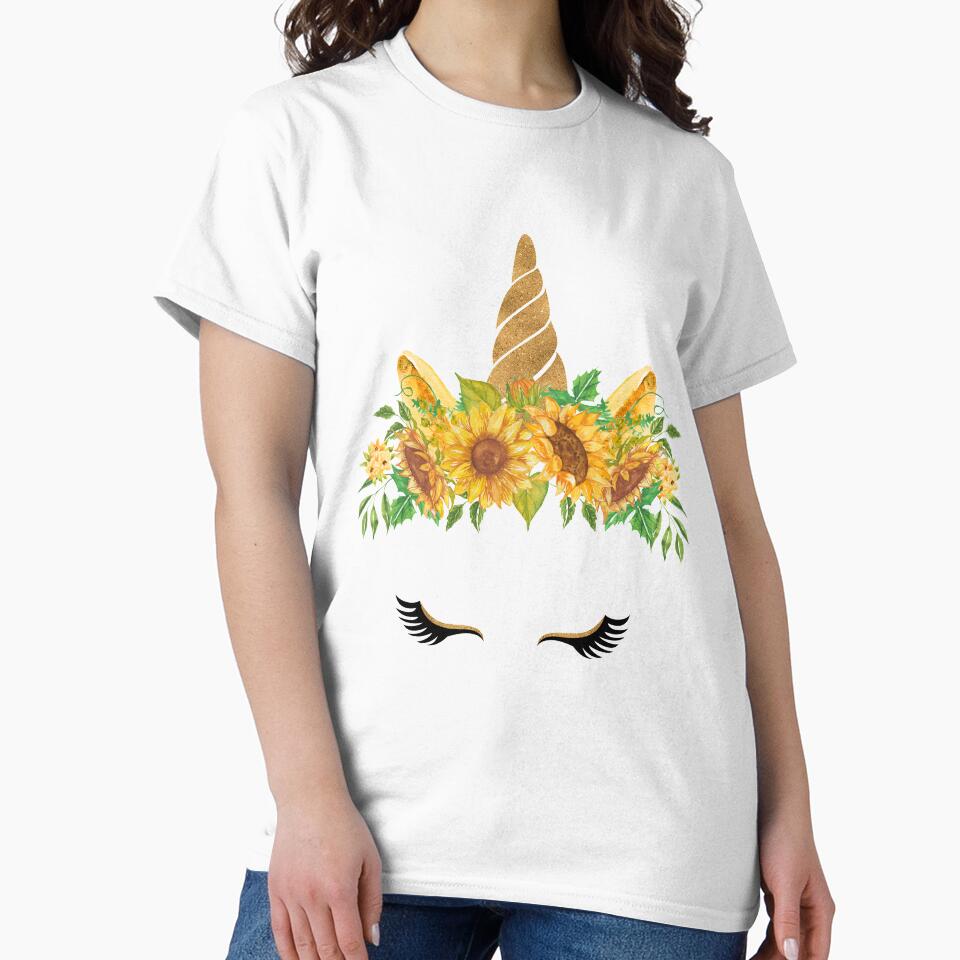 Unicorn Head Pretty Sunflowers Horn by Simplyy  Unique T-Shirts, Hoodie, Sweatshirt | BlankRebels.com (Image 2)