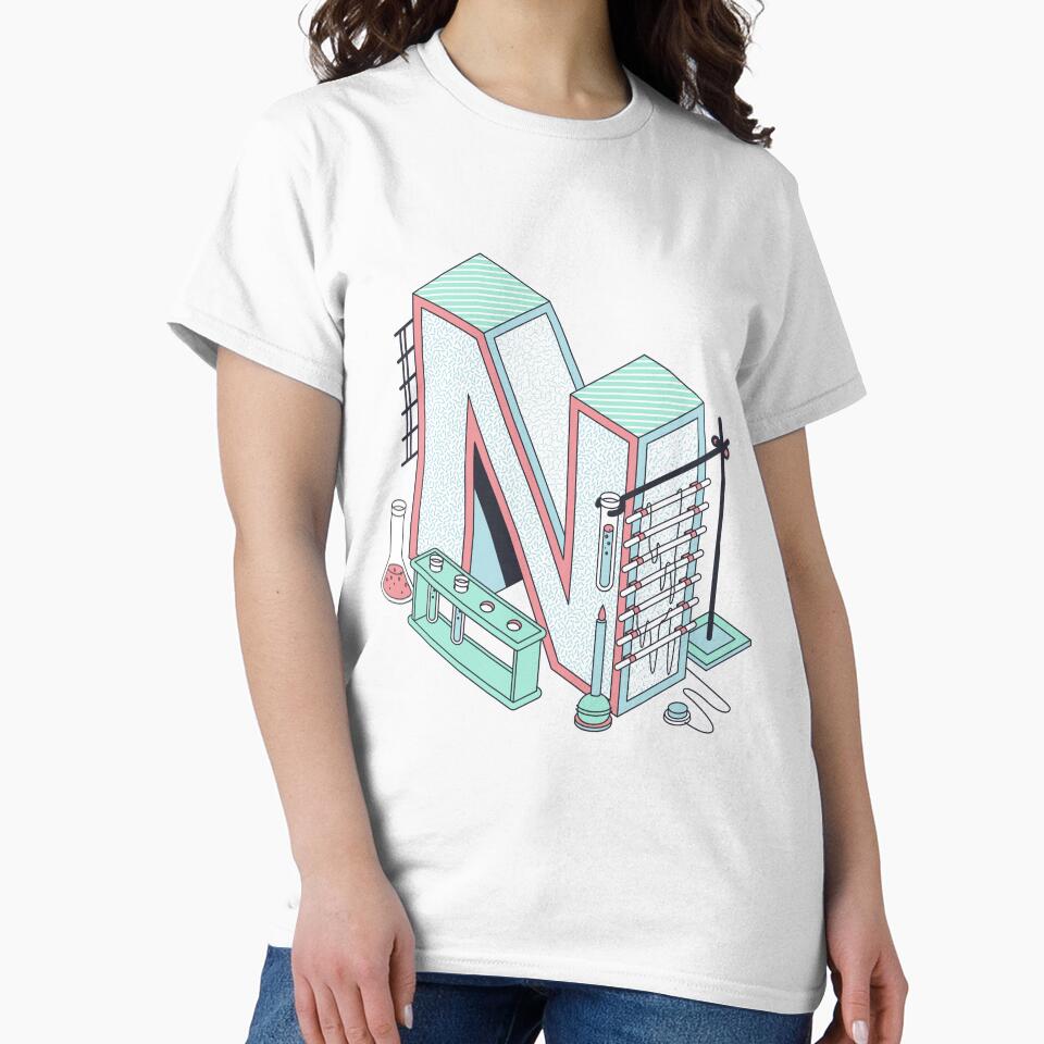 Pastel Retro Letter N by CynthSky T-Shirts, Hoodie, Sweatshirt | BlankRebels.com (Image 2)