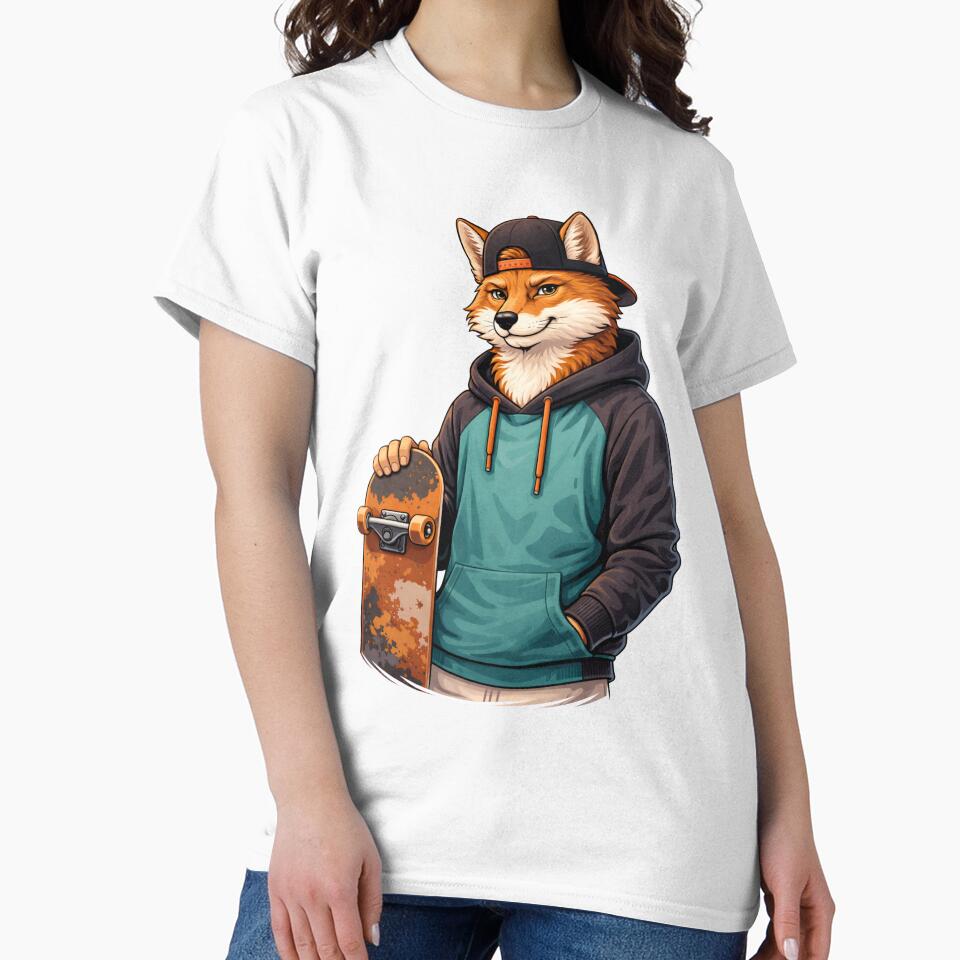 Cool Skateboard Fox – Urban Streetwear Skater Lifestyle Animal Art by ColorSplash123 T-Shirts, Hoodie, Sweatshirt (Image 2)