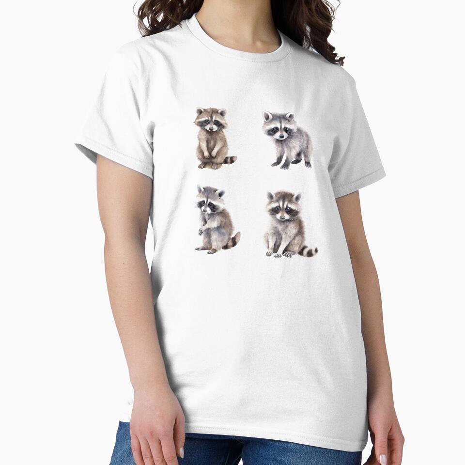 Cute Watercolor Baby Raccoons by TheAnimalZ00 T-Shirts, Hoodie, Sweatshirt | BlankRebels.com (Image 2)