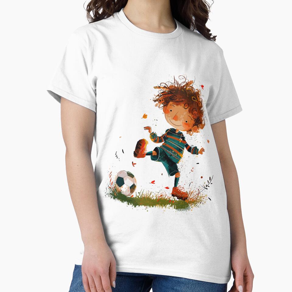 Little Boy Playing Soccer by Liededrom.