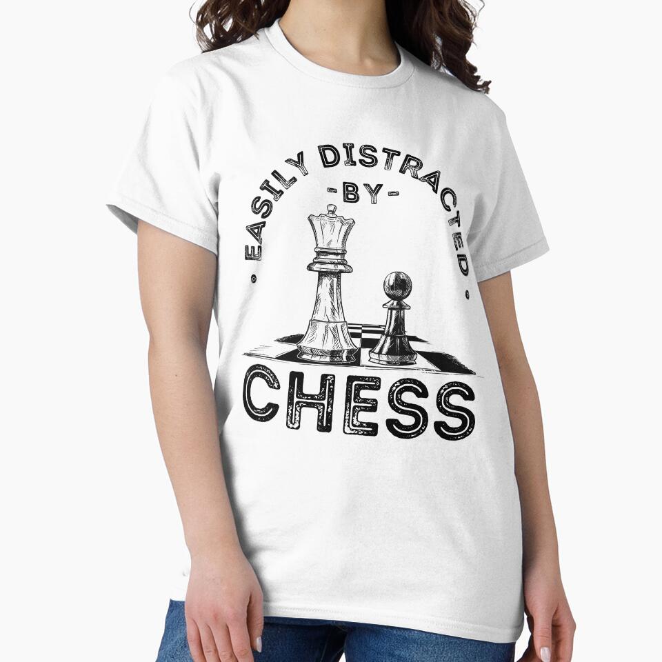 Easily Distracted by Chess, Vintage Chess Board by lagunaklein T-Shirts, Hoodie, Sweatshirt | BlankRebels.com (Image 2)