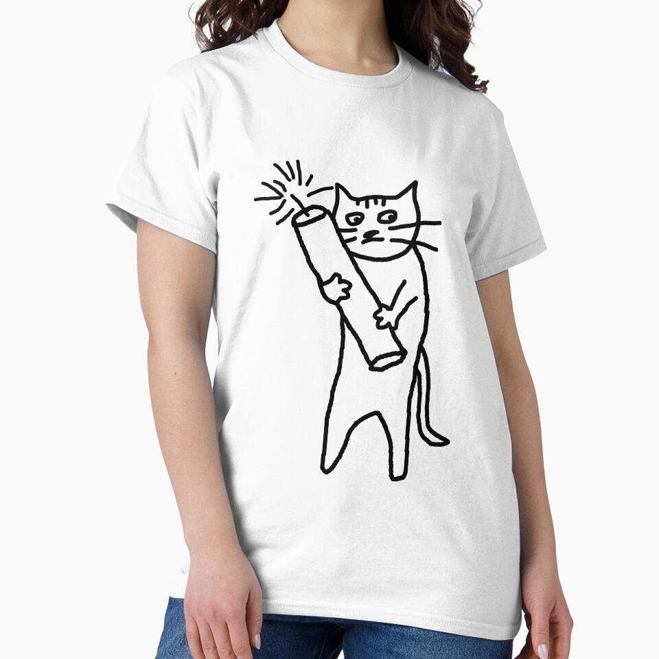 Frazzled Cat with a Firecracker by mrtraz T-Shirts, Hoodie, Sweatshirt | BlankRebels.com (Image 2)
