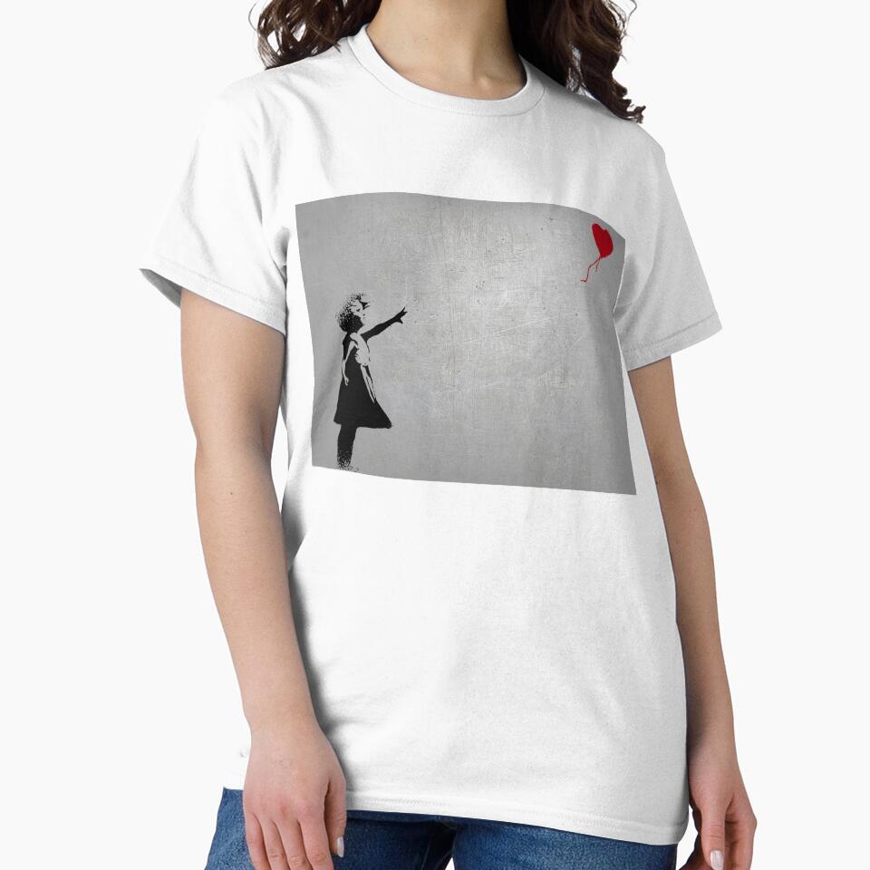 BANKSY STENCIL STYLE URBAN GRAFFITI SPRAY PAINT GIRL WITH BALLOON METCALLIC LANDSCAPE by kwiebe34