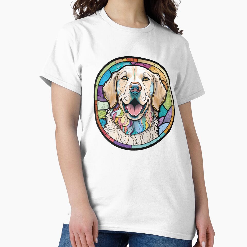 Golden Retriever Stained Glass Dog Golden Retriever by ThePetozoicEra T-Shirts, Hoodie, Sweatshirt (Image 2)