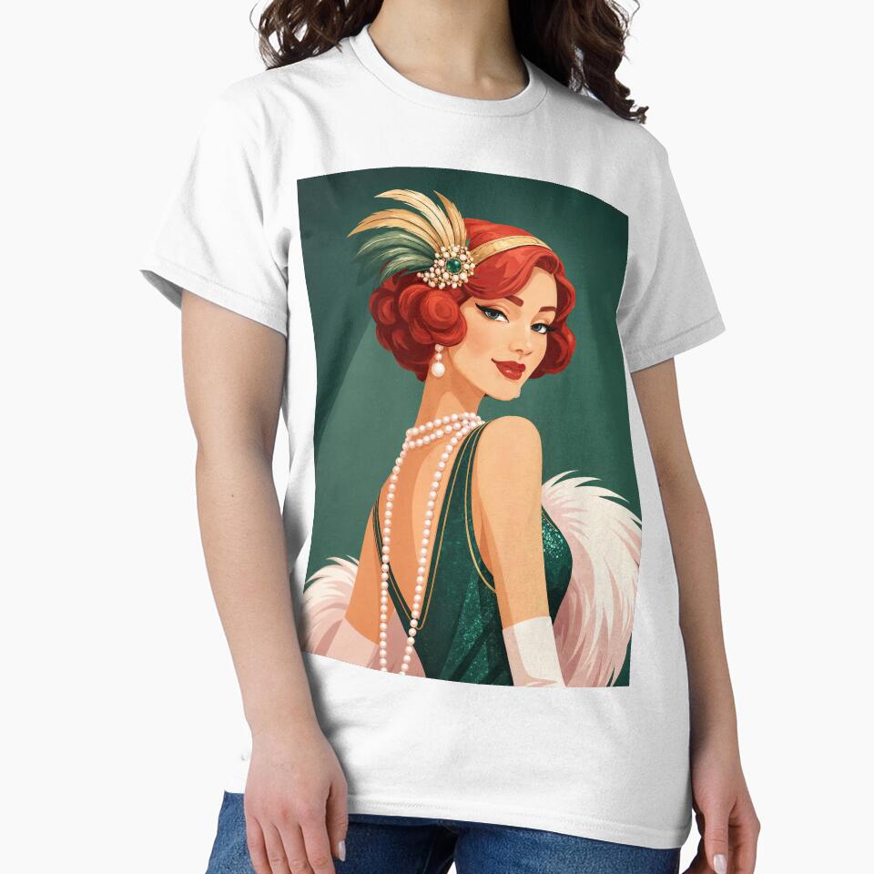 Roaring Twenties Glamour — Vintage Elegance in Green by ForeverPrintsOK