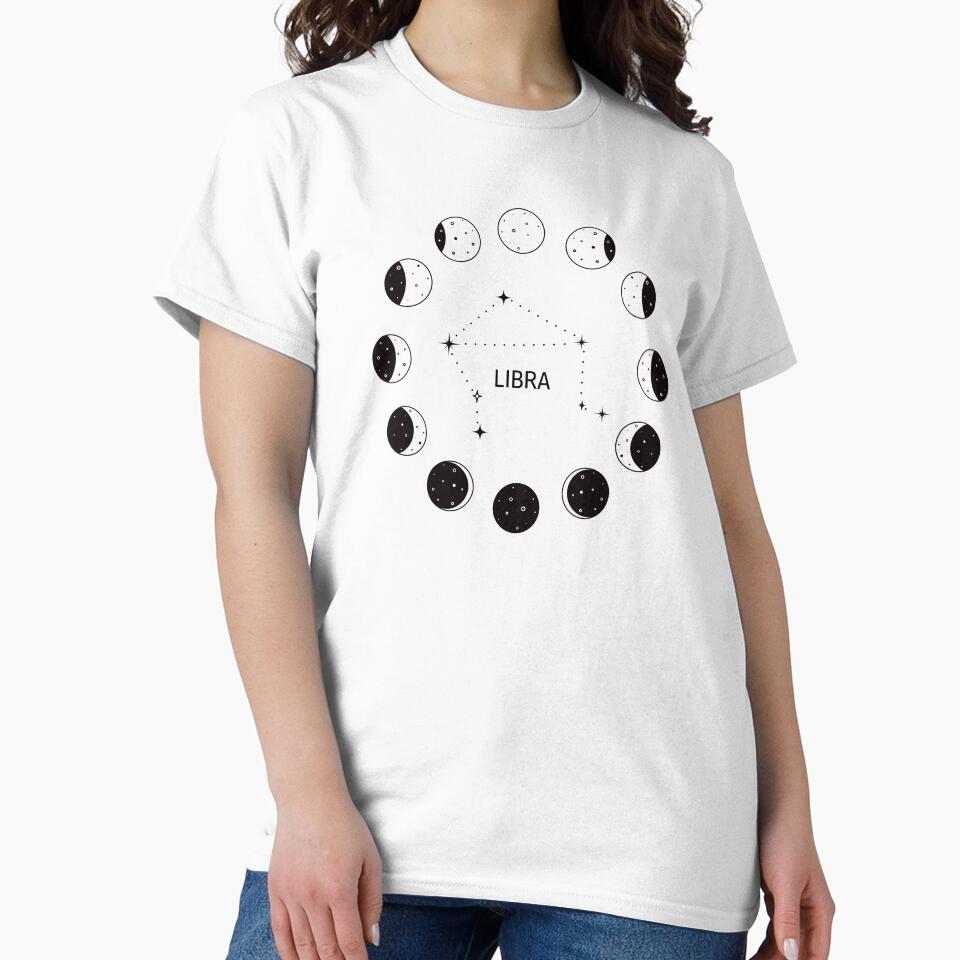 Moon phases and zodiac constellation Libra by MonochromeEcho T-Shirts, Hoodie, Sweatshirt | BlankRebels.com (Image 2)