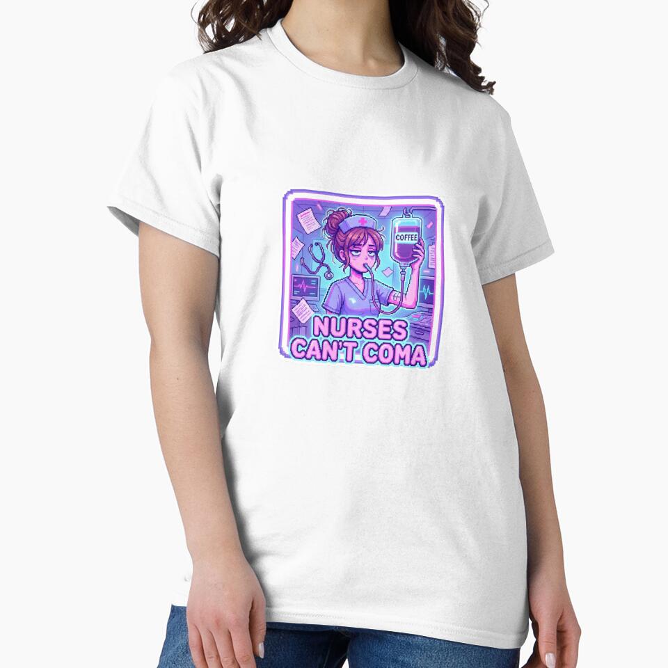 Y2K Sticker - Nurse Can't Coma Funny Medical Gift by OrikuStudio T-Shirts, Hoodie, Sweatshirt | BlankRebels.com (Image 2)