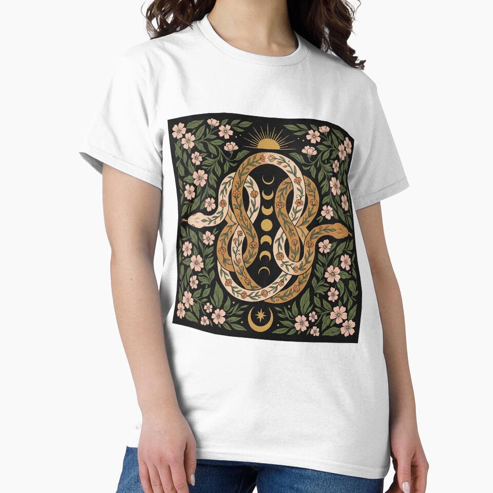 Mystical Intertwined Snakes with Sun and Moon Phases by zzz888 T-Shirts, Hoodie, Sweatshirt | BlankRebels.com (Image 2)