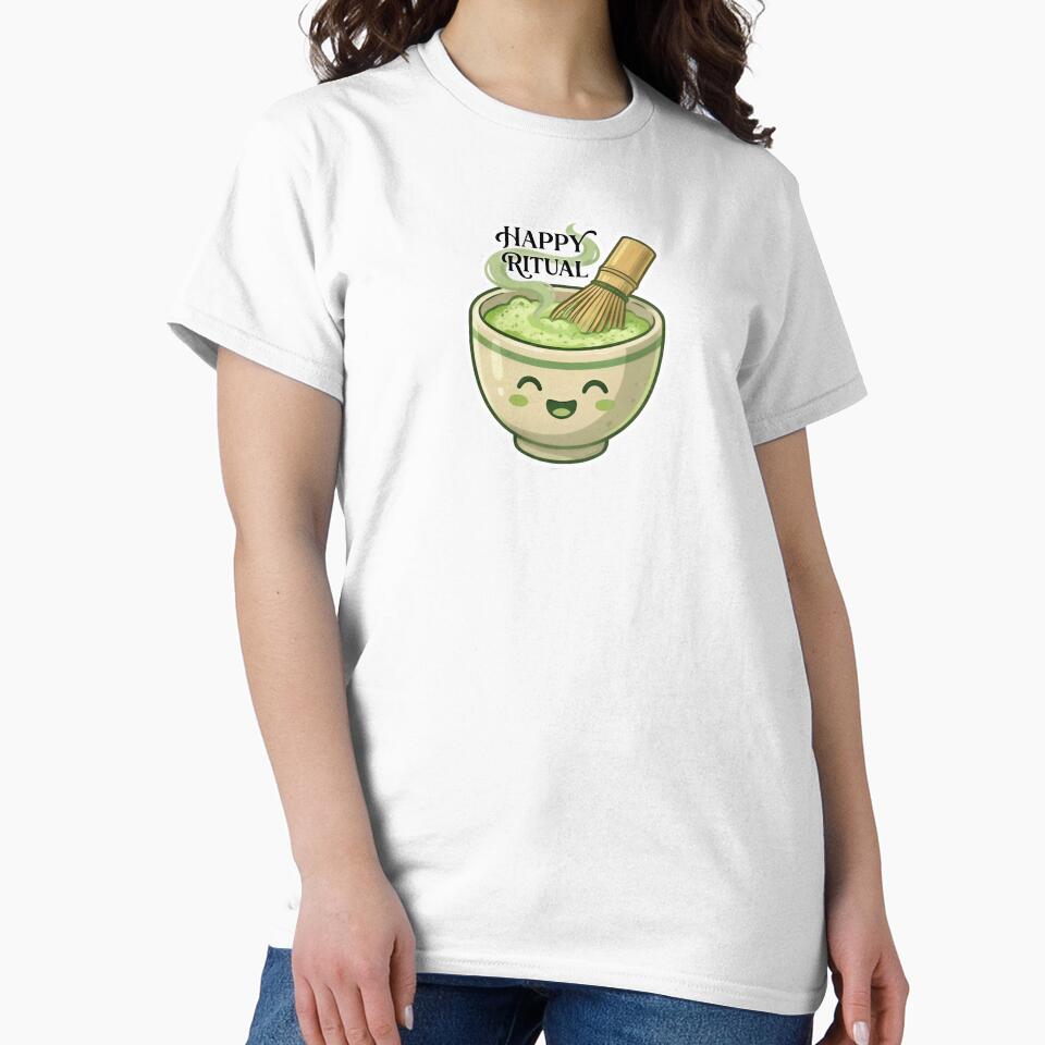 Happy MATCHA Ritual Cute Japanese Green Tea Bowl by SarashiArt T-Shirts, Hoodie, Sweatshirt | BlankRebels.com (Image 2)