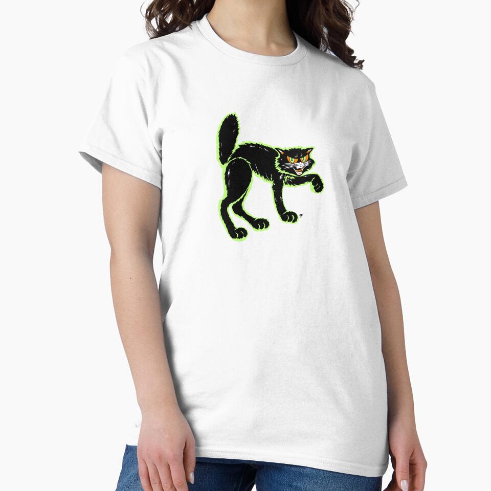 Vintage Halloween Black Cat by The Abysmall T-Shirts, Hoodie, Sweatshirt | BlankRebels.com (Image 2)