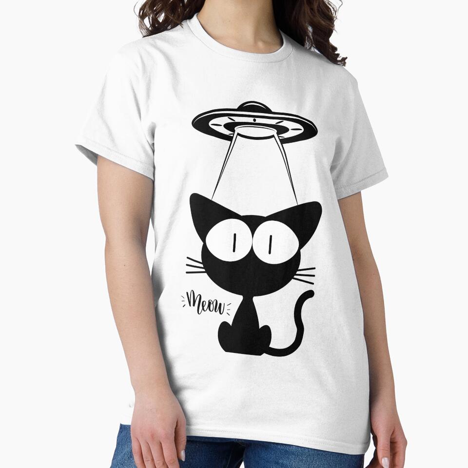 Alien Abducts Cat – Funny UFO Cat Design by SVALANART T-Shirts, Hoodie, Sweatshirt | BlankRebels.com (Image 2)