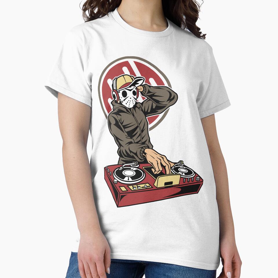 DJ in mask playing on mixer on white by coffeeapparel T-Shirts, Hoodie, Sweatshirt | BlankRebels.com (Image 2)