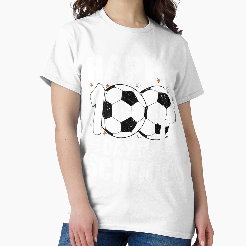 Soccer Happy 100th Day Of School Tshirt Kids Teacher T-Shirt by stanton88
