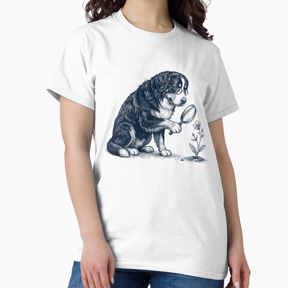 Vintage Bernese Mountain Dog Botanist Flower Dog Mom Dad by DoodleTortle T-Shirts, Hoodie, Sweatshirt (Image 2)