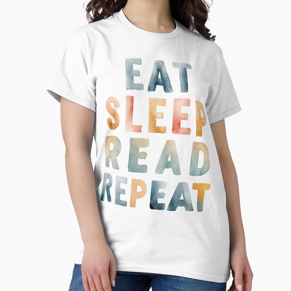 Eat Sleep Read Repeat – Bold Minimalist Typography for Book Lovers by chi3-jp T-Shirts, Hoodie, Sweatshirt (Image 2)